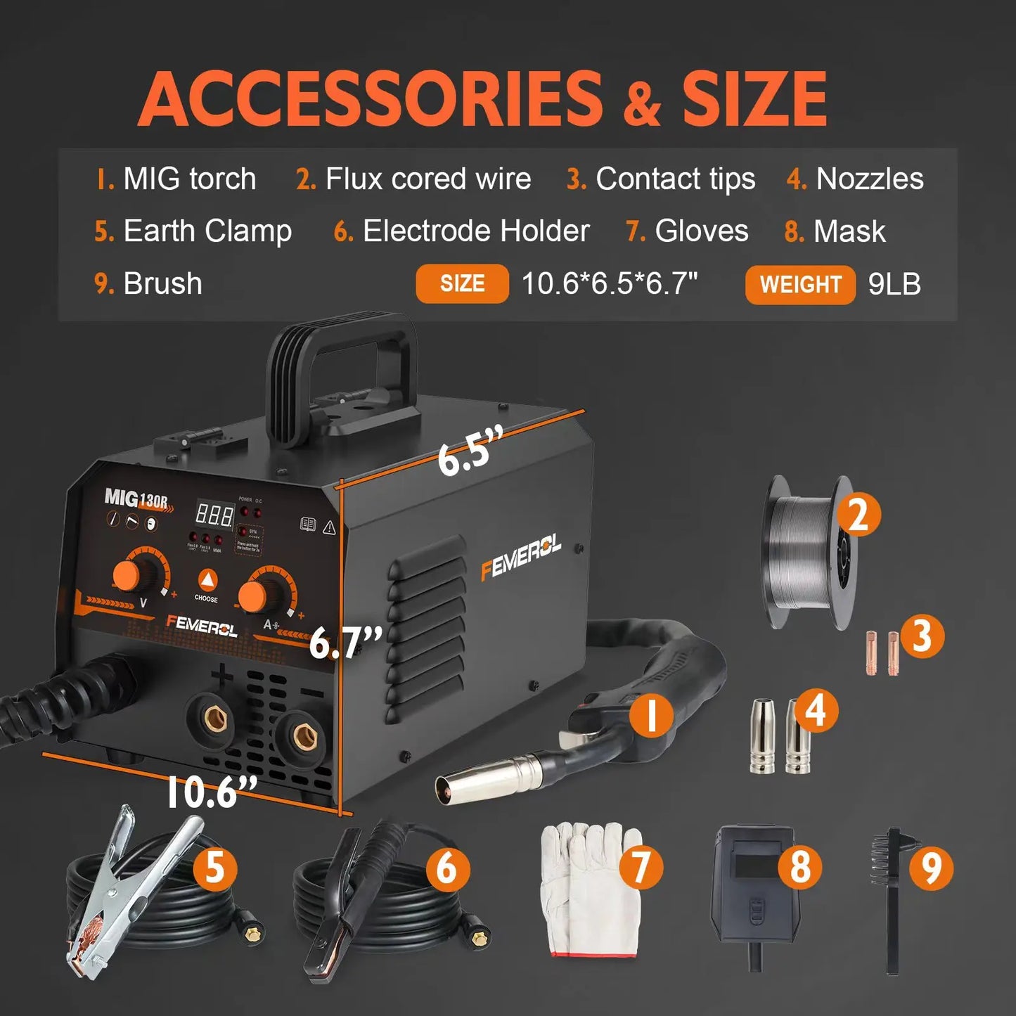 Portable Gasless 2 In 1 MIG ARC IGBT Welder Machine