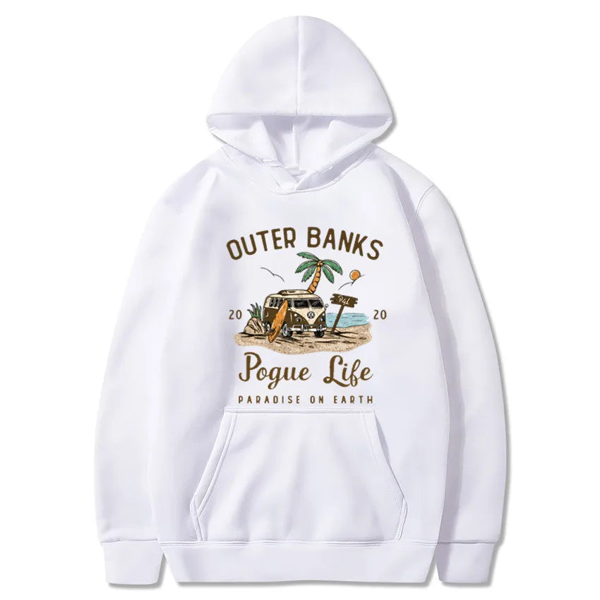 Casual Outer Banks Printed Sweatshirts For Autumn Winter