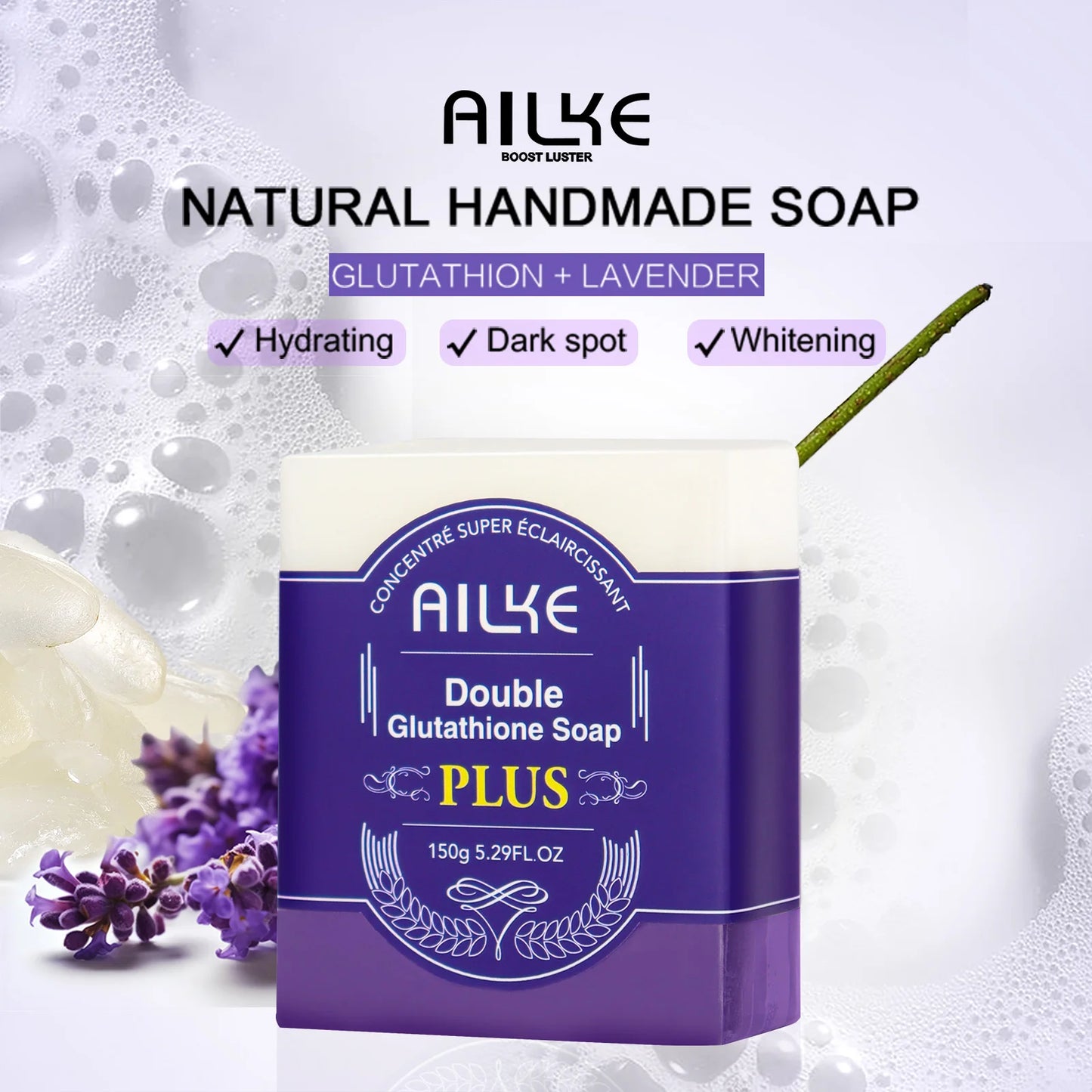 AILKE Double Glutathione Whitening Soap Bar For Face And Body