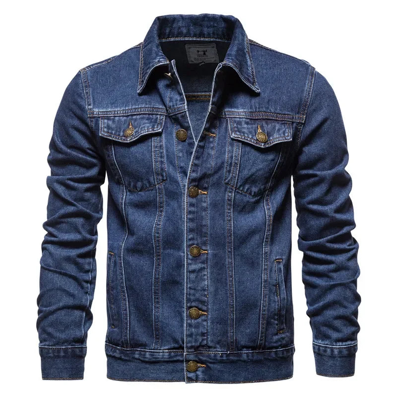 MISNIKICN Men's Denim Jeans Jacket Autumn Casual Workwear Outerwear