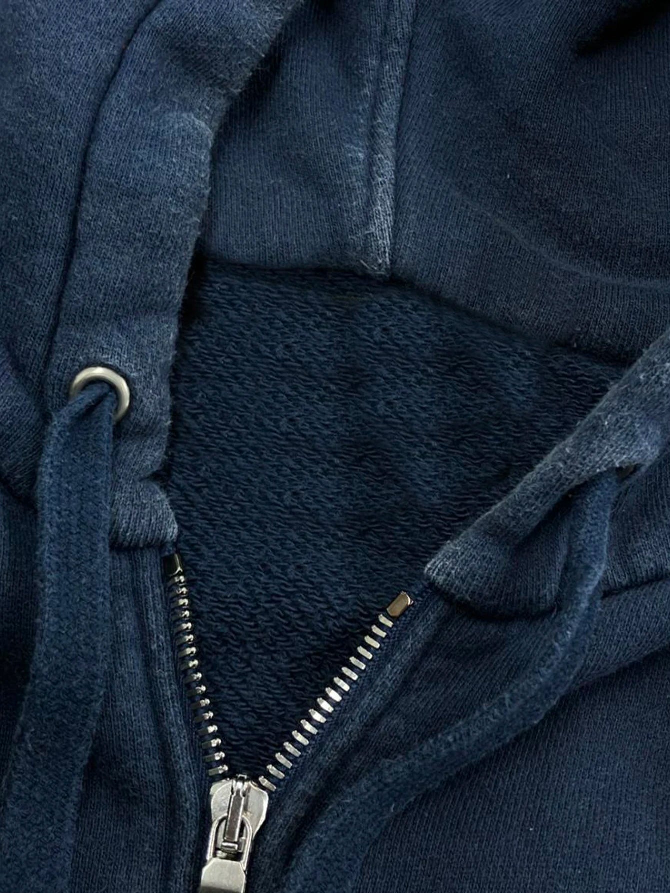 Men Letter Embroidery Hoodie Gothic Graphic Zip Up