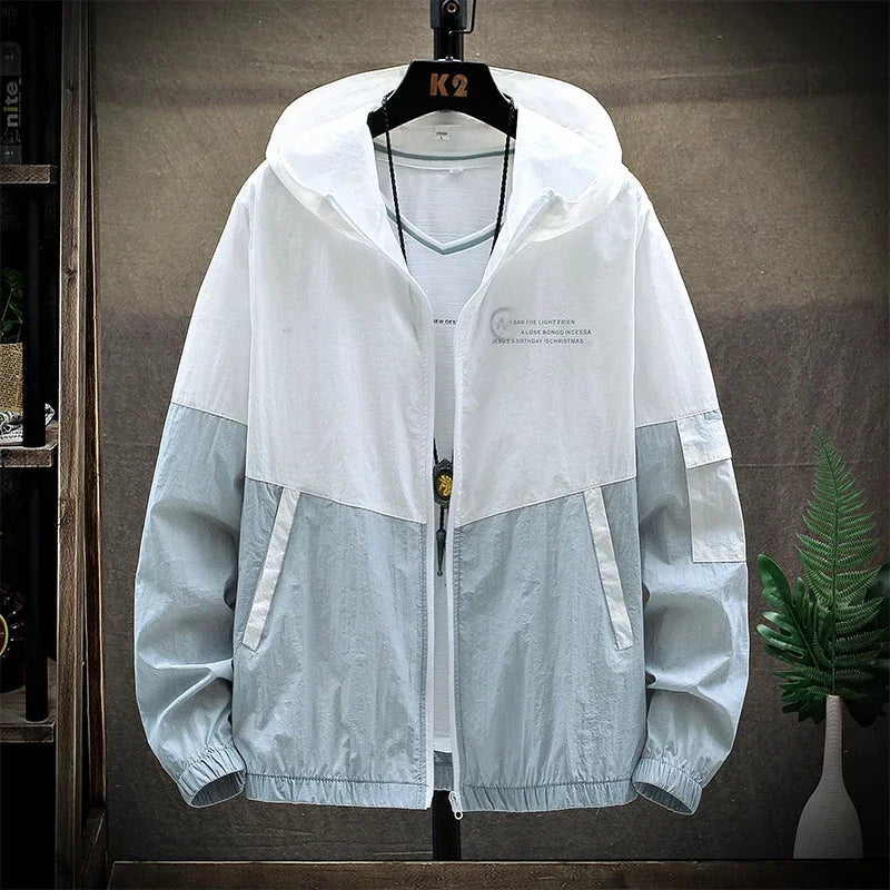 Skin Coats Men Ultra Light UV Sun Protection Hooded Windbreaker