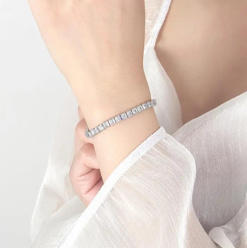 Suyixian Solid Gold Moissanite Tennis Bracelet For Women