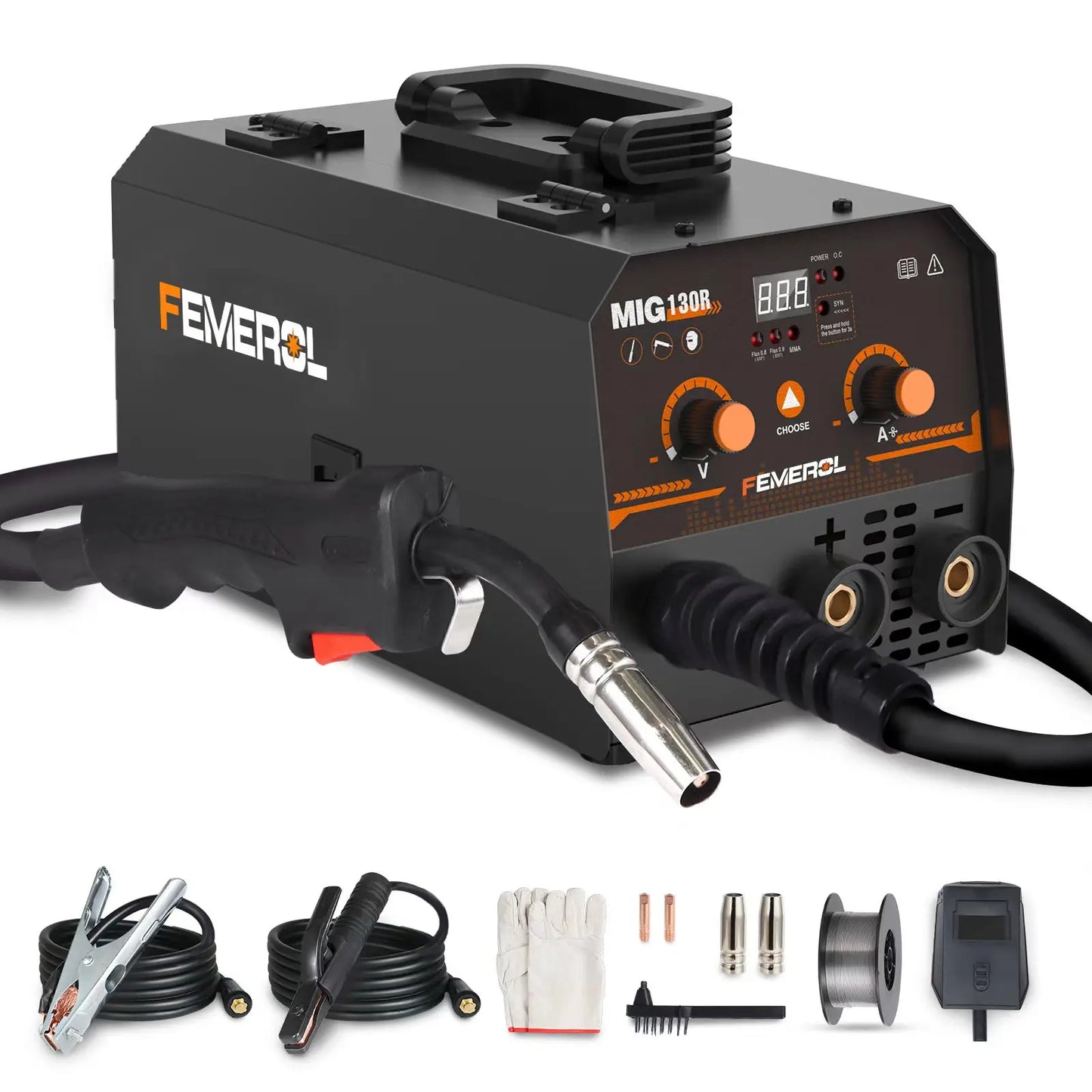 2 In 1 MIG Welding Machine 130A Portable Gasless Arc Welder