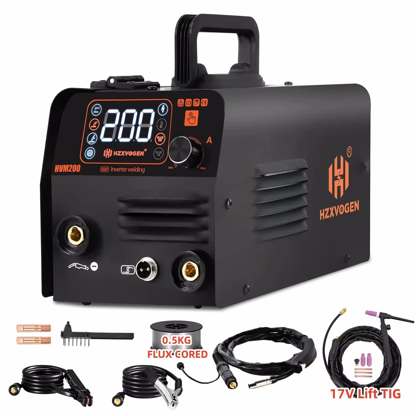 HZXVOGEN 3-in-1 MIG TIG MMA Semi-Automatic Inverter Welding Machine