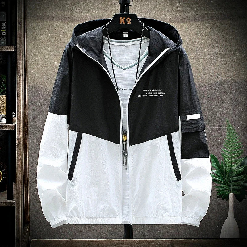 Skin Coats Men Ultra Light UV Sun Protection Hooded Windbreaker