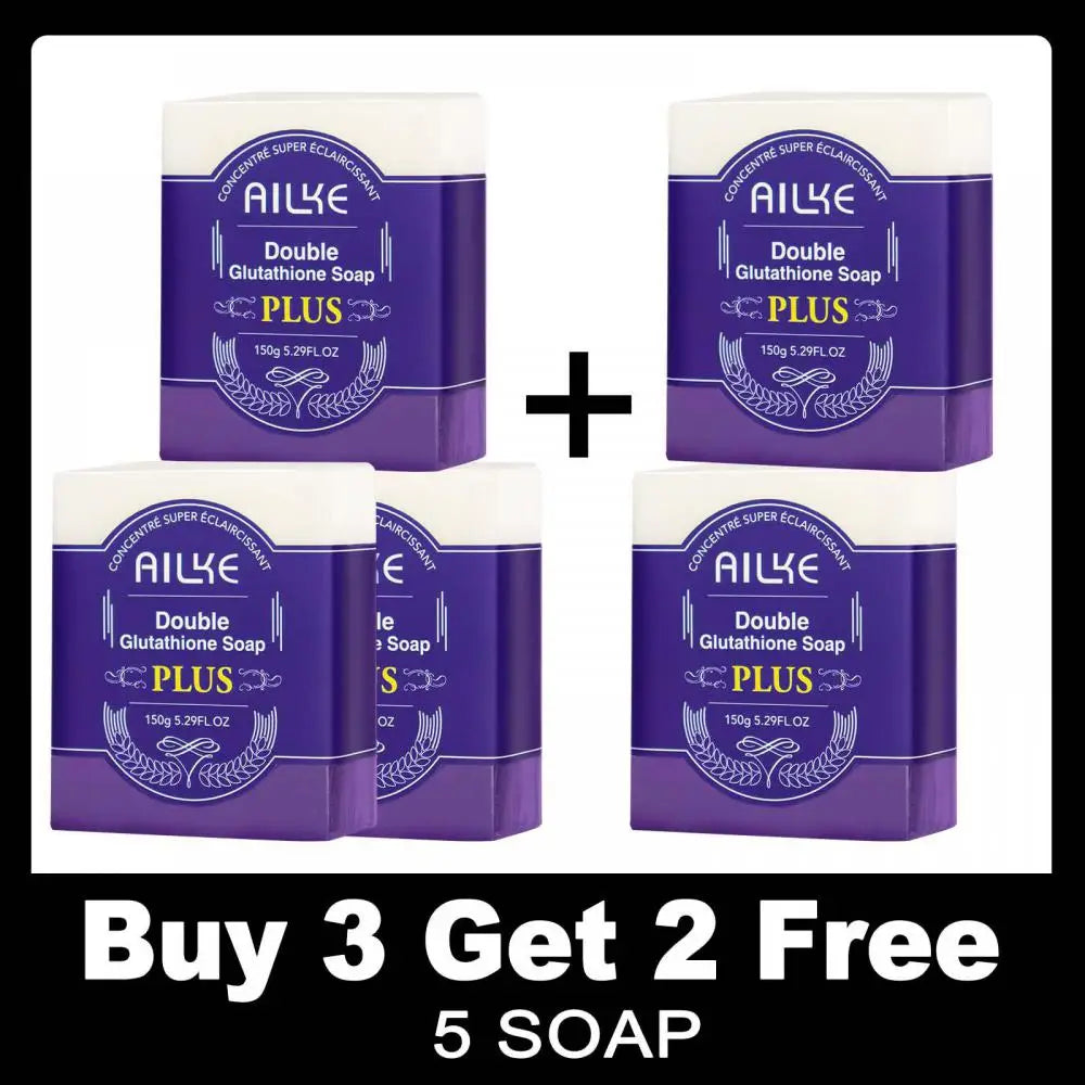 AILKE Double Glutathione Whitening Soap Bar for Face and Body