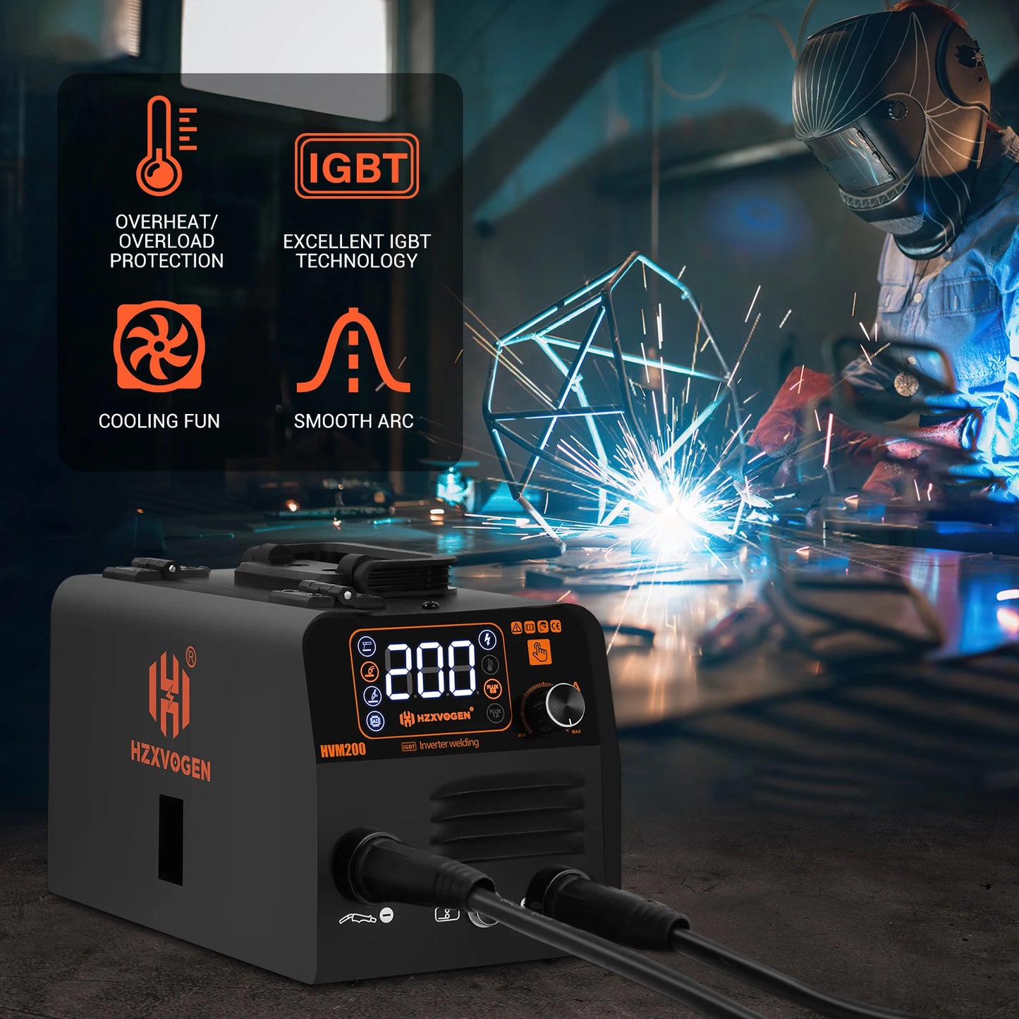 HZXVOGEN 3-in-1 MIG TIG MMA Semi-Automatic Inverter Welding Machine