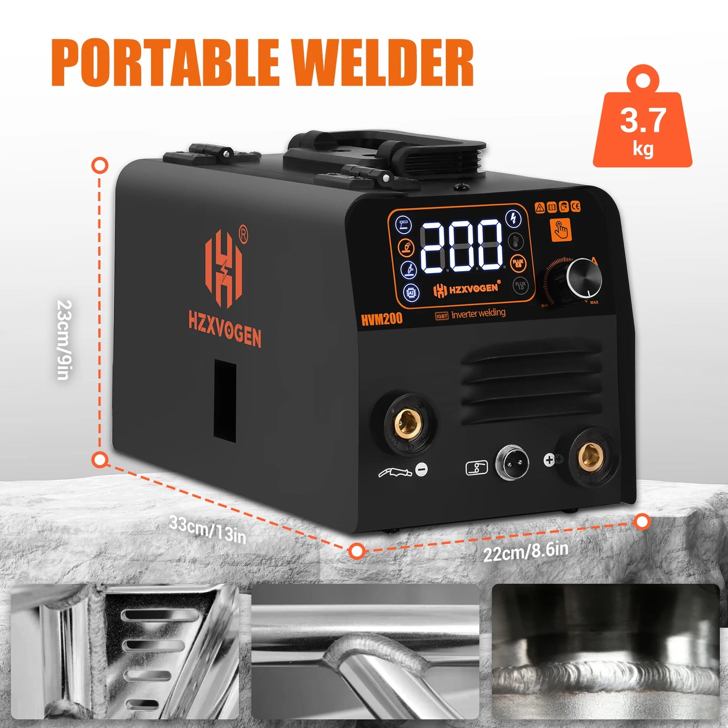 HZXVOGEN 3-in-1 MIG TIG MMA Semi-Automatic Inverter Welding Machine