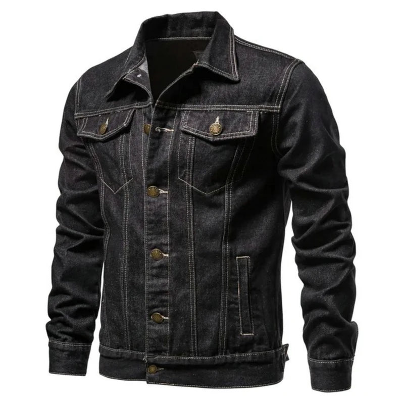 MISNIKICN Men's Denim Jeans Jacket Autumn Casual Workwear Outerwear