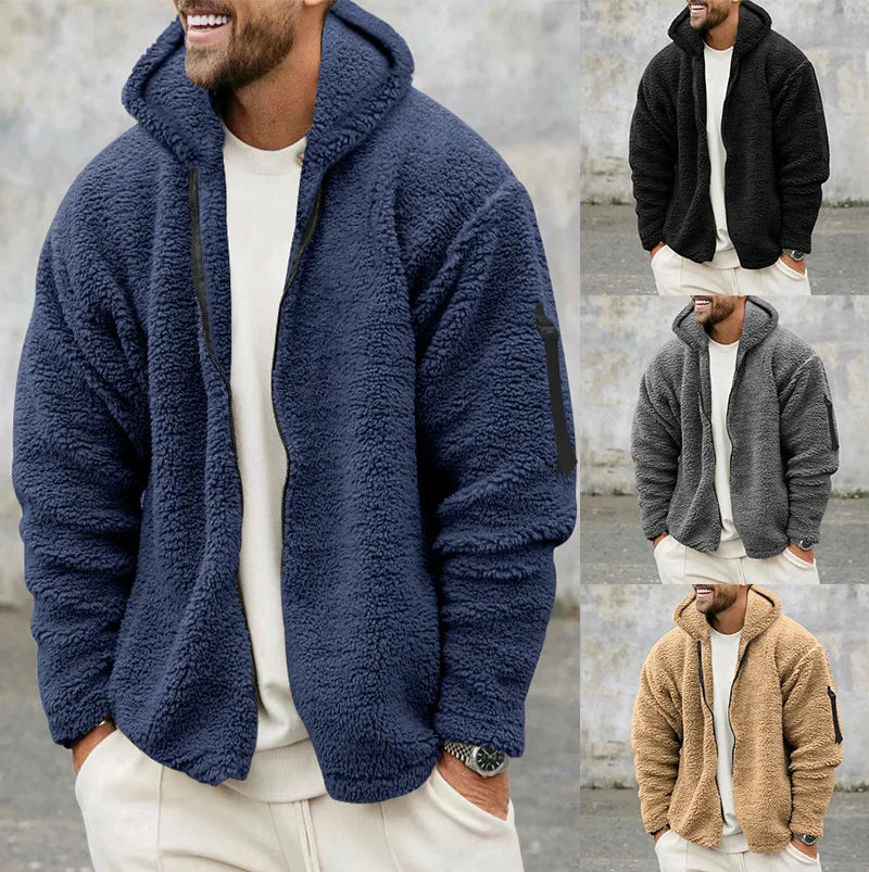 CN Ningxia Zhejiang DoubleSided Fleece Hooded Jacket For Men