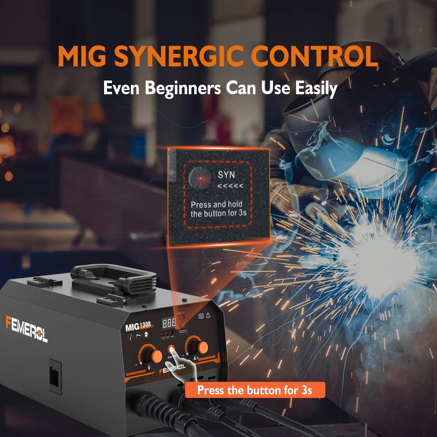 2 In 1 MIG Welding Machine 130A Portable Gasless Arc Welder