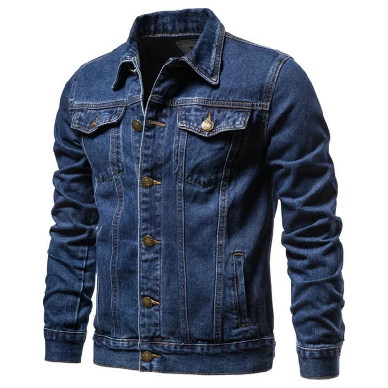 MISNIKICN Men's Denim Jeans Jacket Autumn Casual Workwear Outerwear