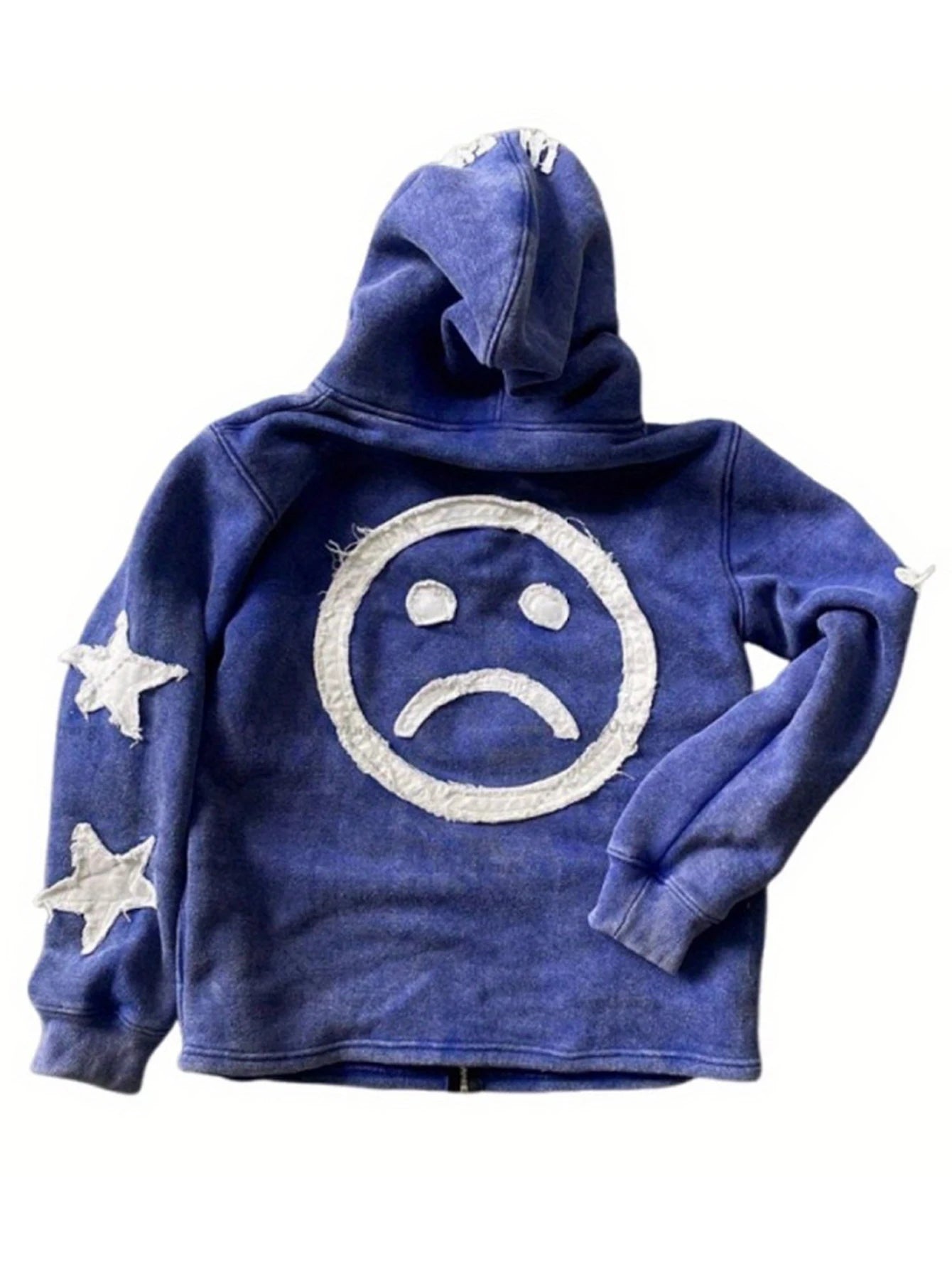 CN Fujian Unisex Gothic Hoodie With Letter Print Oversized Zip Sweatshirt