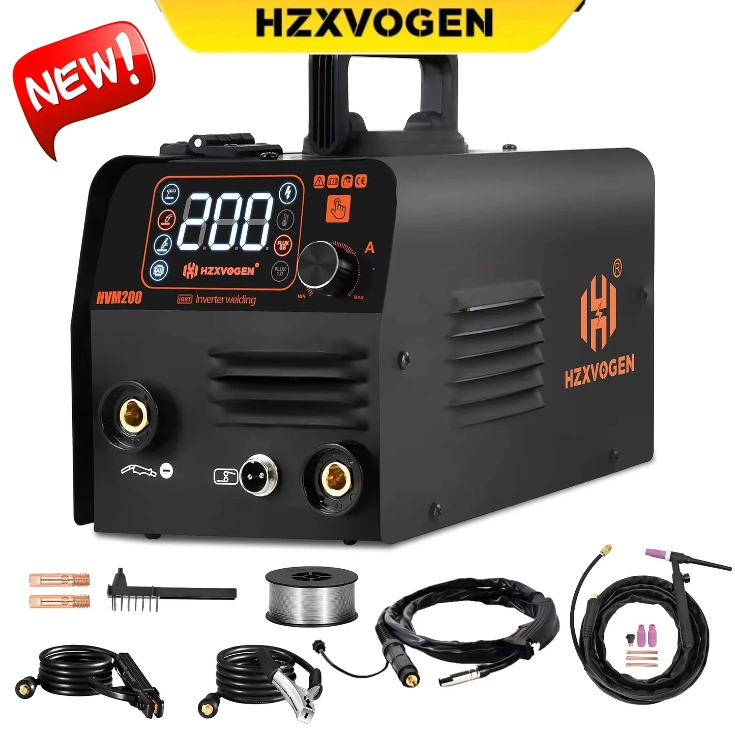 HZXVOGEN 3-in-1 MIG TIG MMA Semi-Automatic Inverter Welding Machine