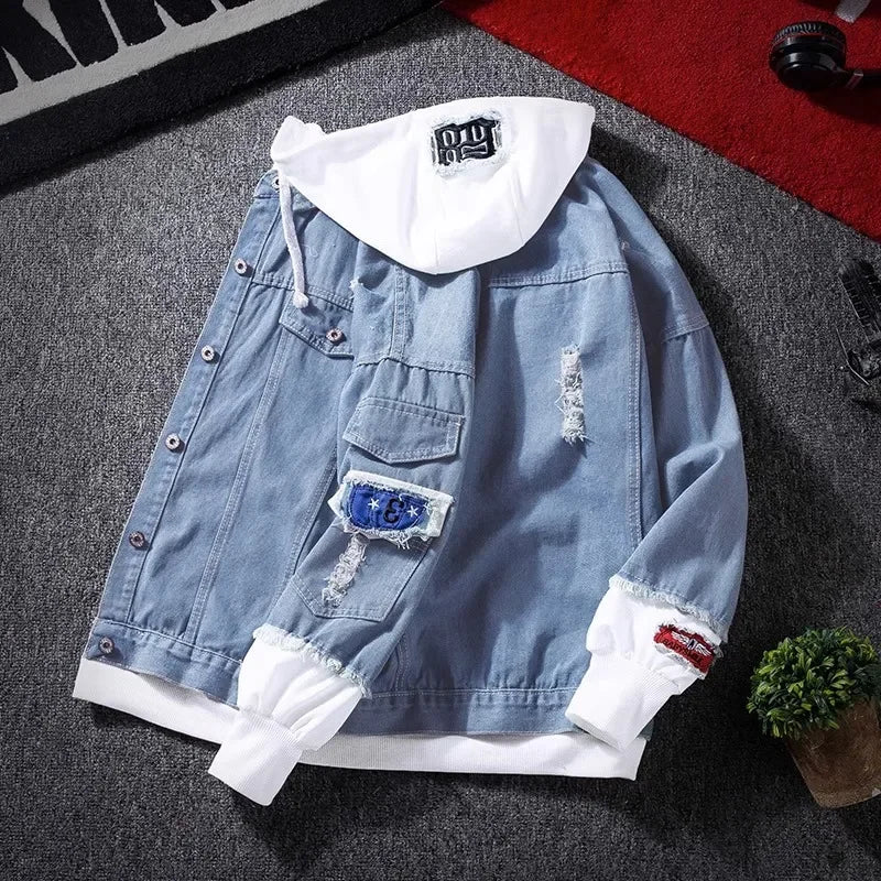 Guizhou Denim Jacket For Men Spring Autumn Casual Korean Style