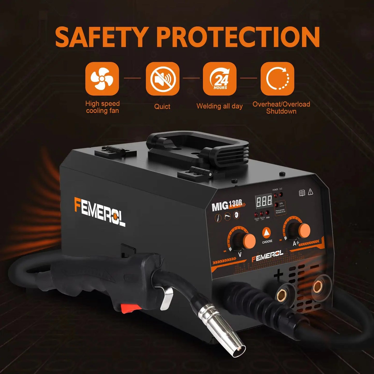 2 In 1 MIG Welding Machine 130A Portable Gasless Arc Welder